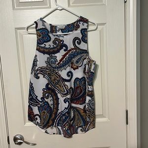 Polyester sleeveless top paisley print